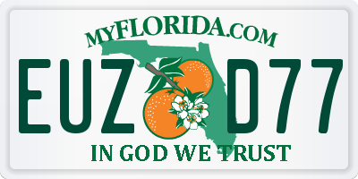 FL license plate EUZD77