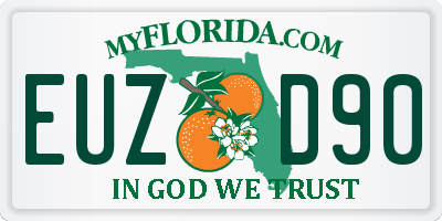 FL license plate EUZD90