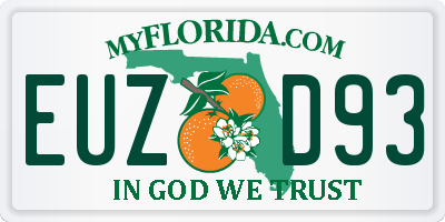 FL license plate EUZD93