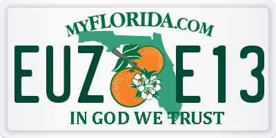 FL license plate EUZE13