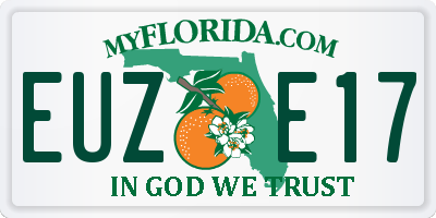 FL license plate EUZE17
