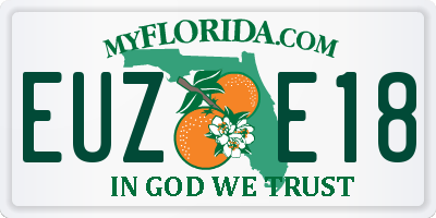 FL license plate EUZE18