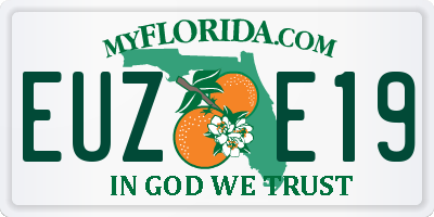 FL license plate EUZE19