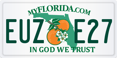 FL license plate EUZE27