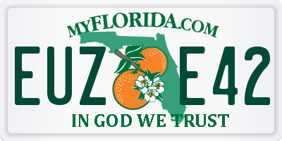 FL license plate EUZE42