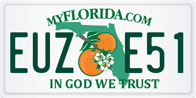 FL license plate EUZE51