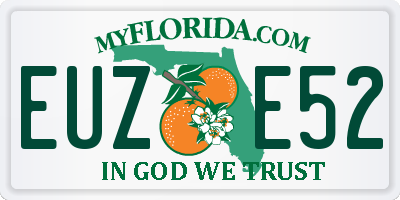 FL license plate EUZE52