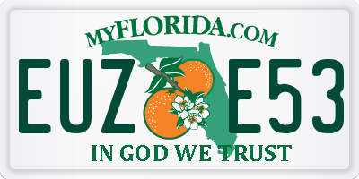 FL license plate EUZE53