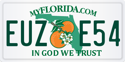 FL license plate EUZE54