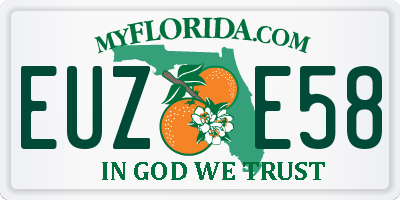 FL license plate EUZE58