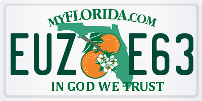 FL license plate EUZE63
