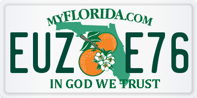 FL license plate EUZE76