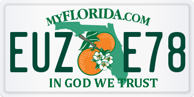 FL license plate EUZE78
