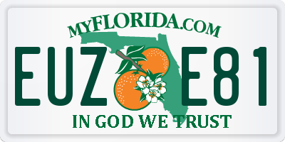 FL license plate EUZE81