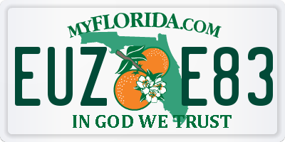 FL license plate EUZE83