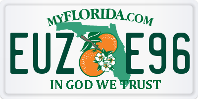 FL license plate EUZE96