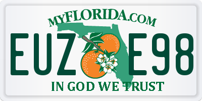 FL license plate EUZE98