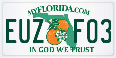 FL license plate EUZF03