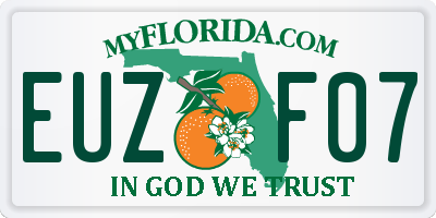FL license plate EUZF07