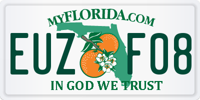 FL license plate EUZF08