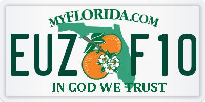FL license plate EUZF10