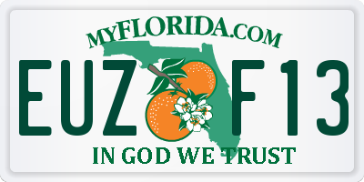 FL license plate EUZF13