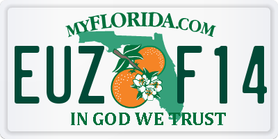 FL license plate EUZF14