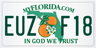 FL license plate EUZF18