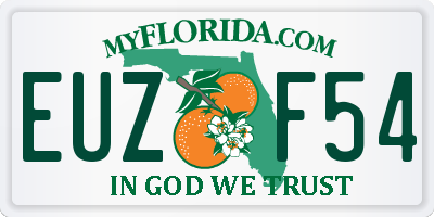 FL license plate EUZF54