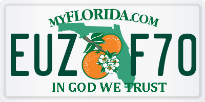 FL license plate EUZF70
