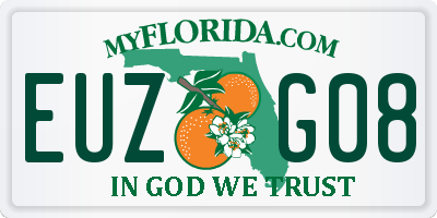 FL license plate EUZG08