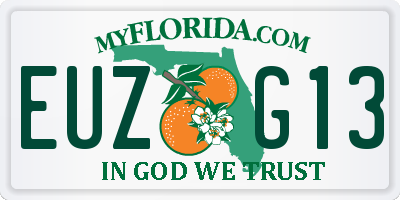 FL license plate EUZG13