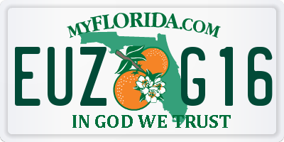 FL license plate EUZG16