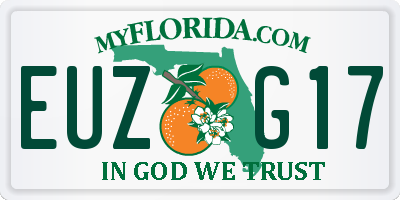 FL license plate EUZG17