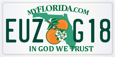 FL license plate EUZG18