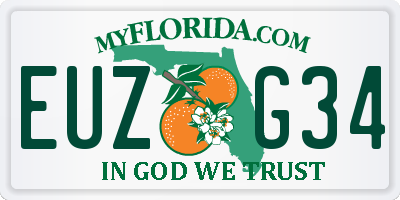 FL license plate EUZG34