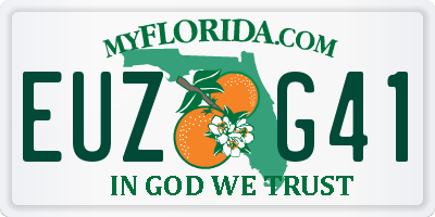 FL license plate EUZG41