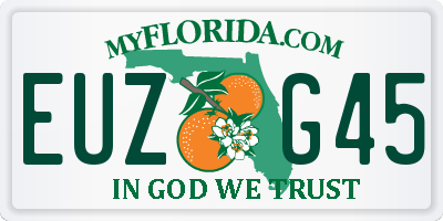 FL license plate EUZG45