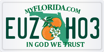 FL license plate EUZH03