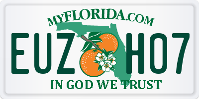 FL license plate EUZH07
