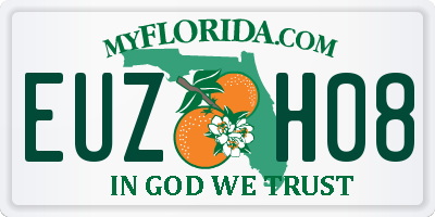 FL license plate EUZH08