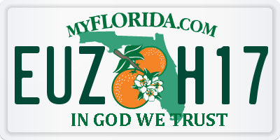 FL license plate EUZH17