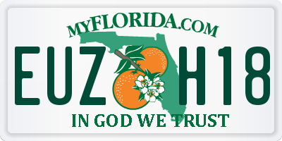 FL license plate EUZH18