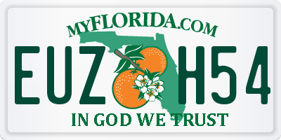 FL license plate EUZH54