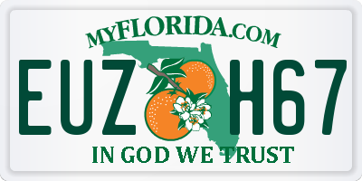 FL license plate EUZH67
