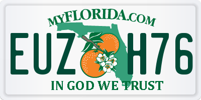 FL license plate EUZH76