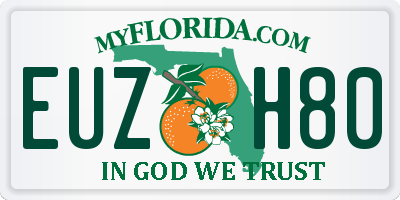 FL license plate EUZH80