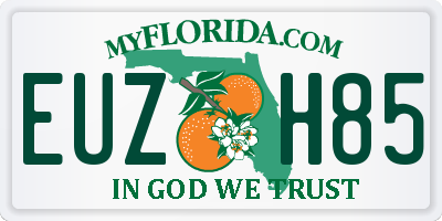 FL license plate EUZH85