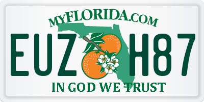 FL license plate EUZH87