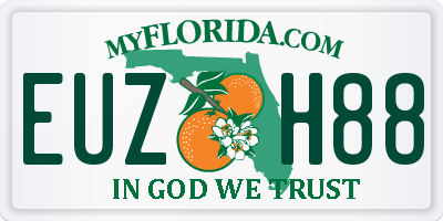 FL license plate EUZH88